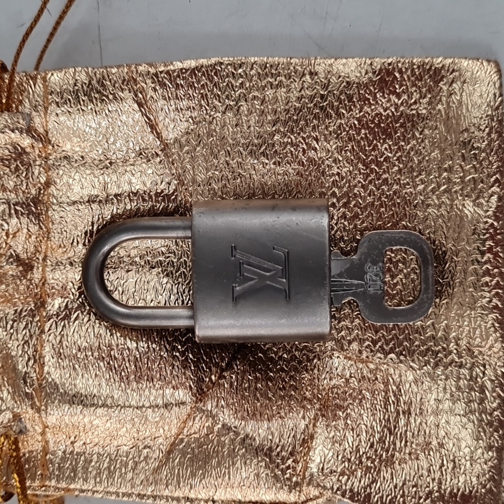 LOUIS VUITTON PARIS SILVER BRASS PADLOCK WITH KEY